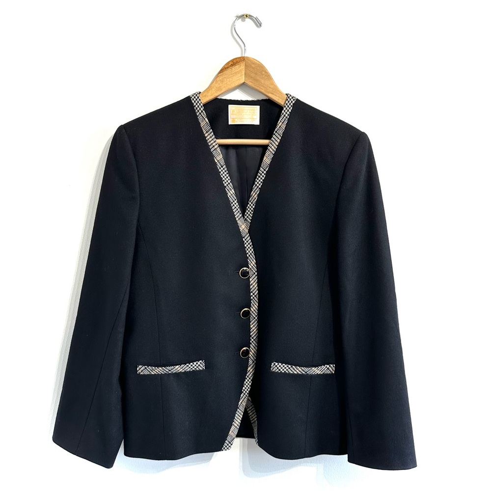 Vintage Pendleton Wool Jacket Collarless Blazer B… - image 1